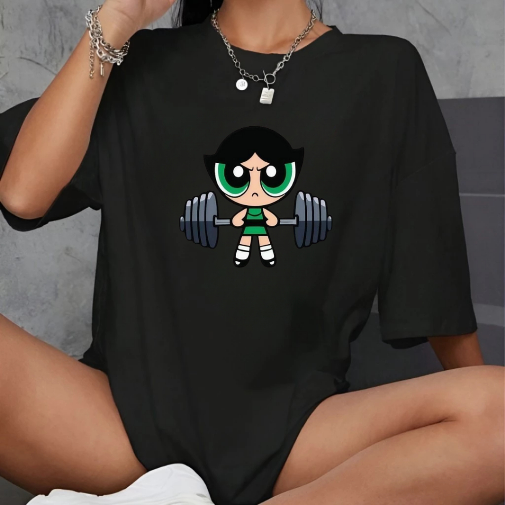 Camiseta Feminina Unissex 100% Algodão Camisa Estampada Meninas Super Poderosas Docinho Maromba Academia