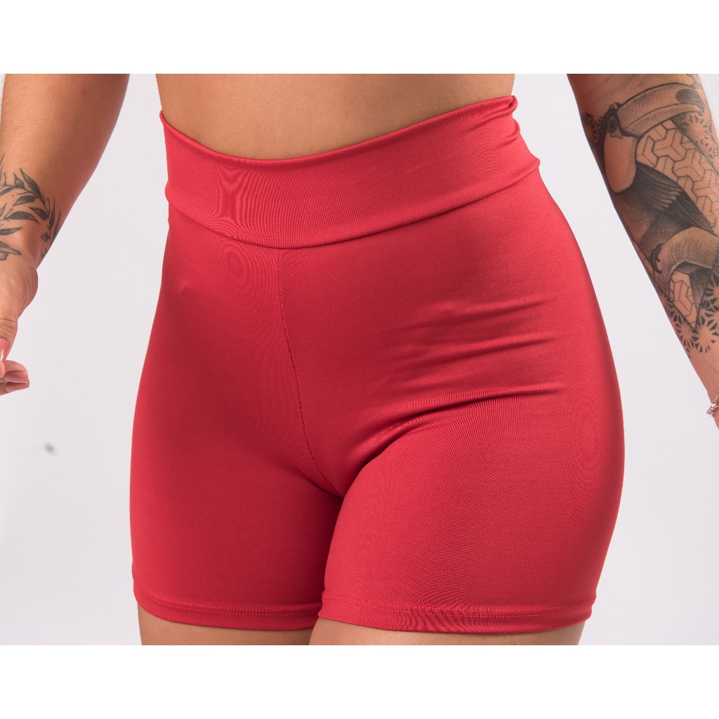 SHORT ACADEMIA CINTURA ALTA SUPLEX em Oferta na Shopee