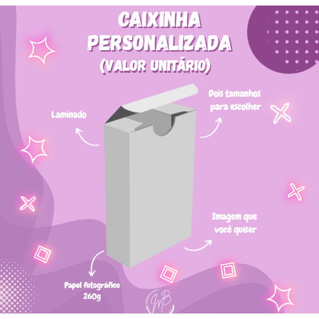 Caixa personalizada COM EFEITO METÁLICO para photocards e baralho de cartas tarot baralho cigano RPG jogos de tabuleiro