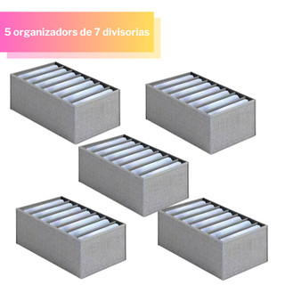 KIT 5 Organizador De Gavetas De Jeans Dobráveis/Roupas De Compartimento De Malha Economia…