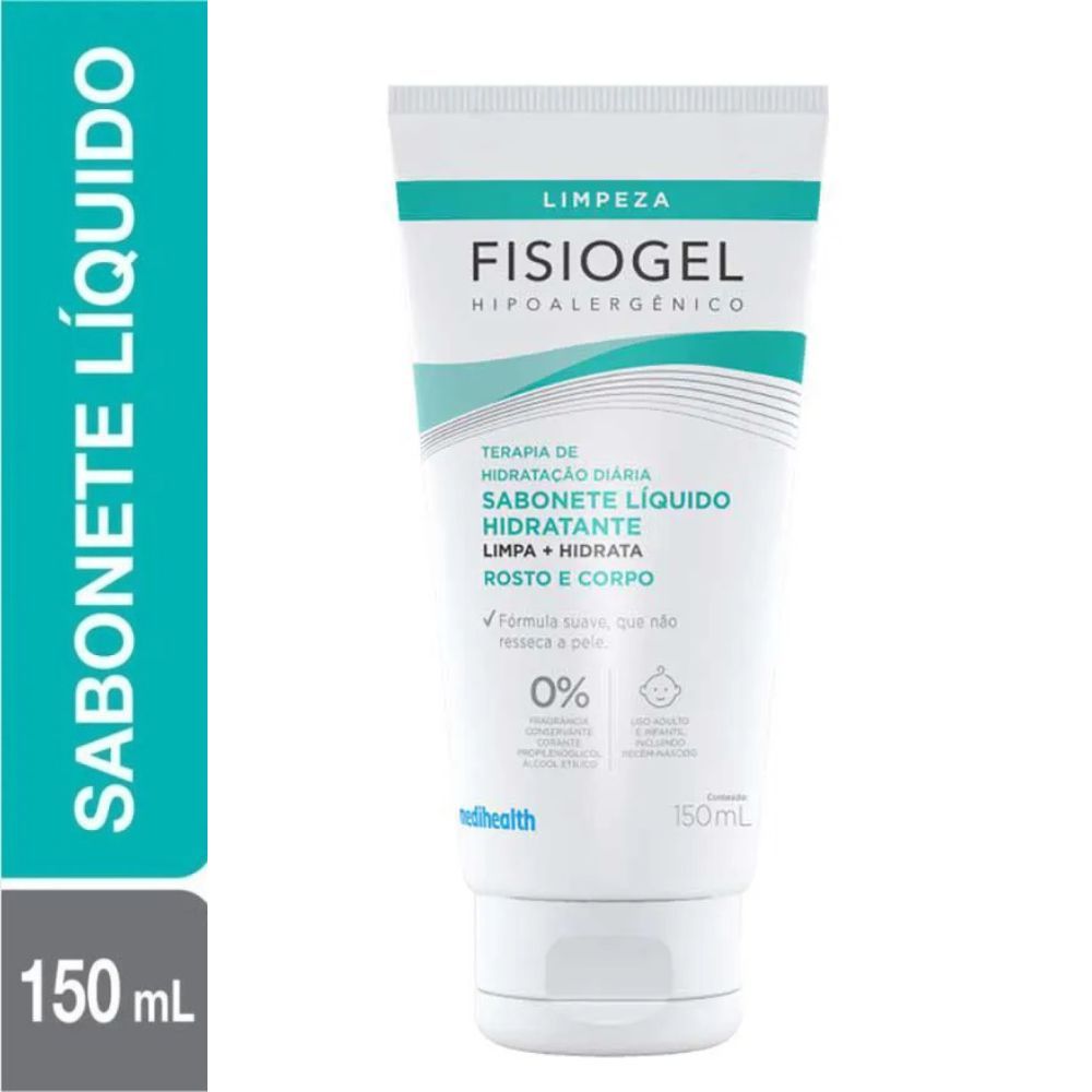 Sabonete Líquido Hidratante Facial Fisiogel Pele Seca e Sensível com 150ml