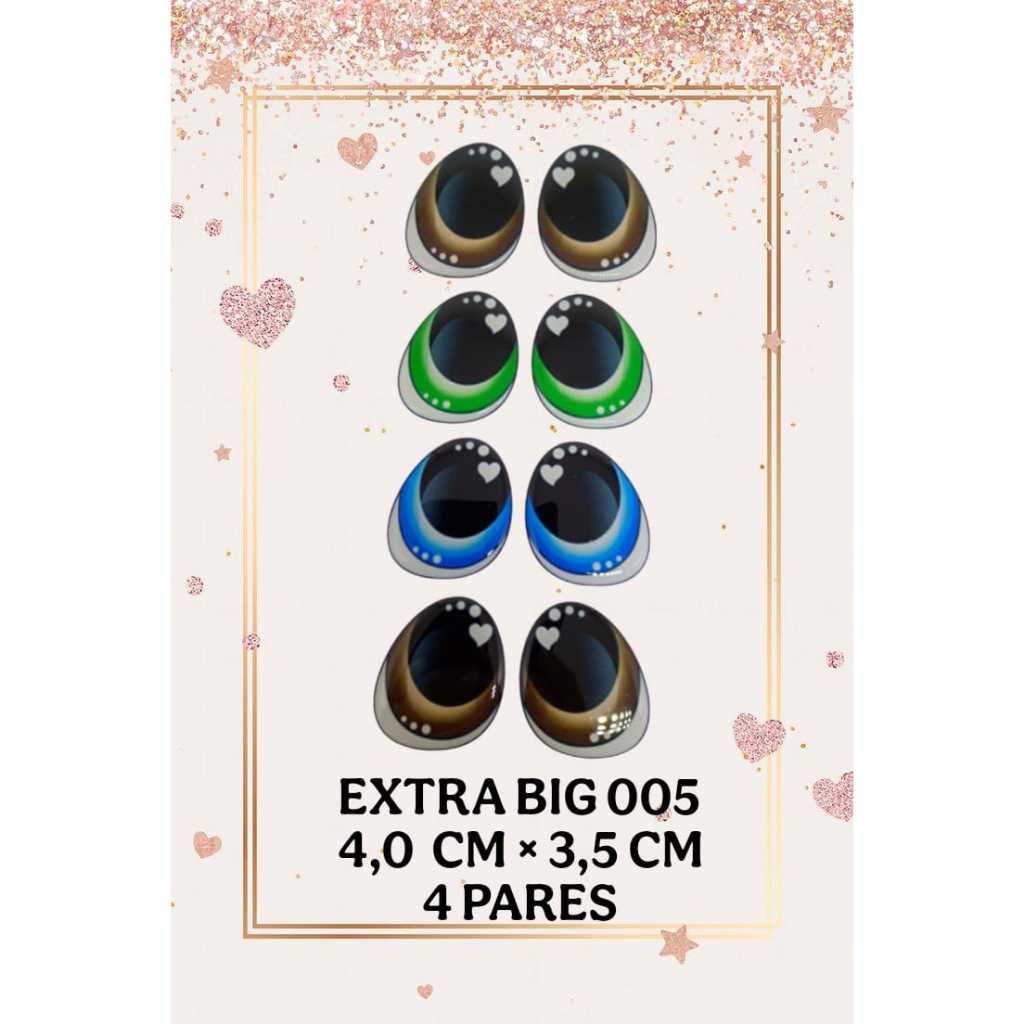 Olhos Resinados Adesivo Grande Para Eva E Feltro Extra Big 5 em Oferta na Shopee