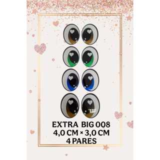 Olhos Resinados Adesivo Grande Para Eva E Feltro Extra Big 8 em Oferta na Shopee