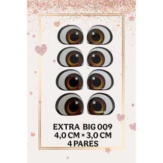Olhos Resinados Adesivo Grande Para Eva E Feltro Extra Big 9 em Oferta na Shopee