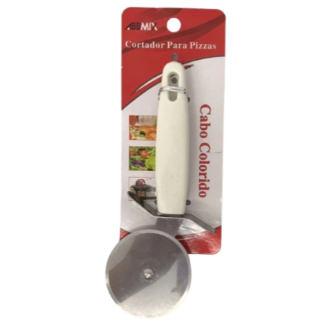 Cortador para Pizzas e Massas feito de Aço Inoxidável com cabo de plástico Prático Utilidade Prático