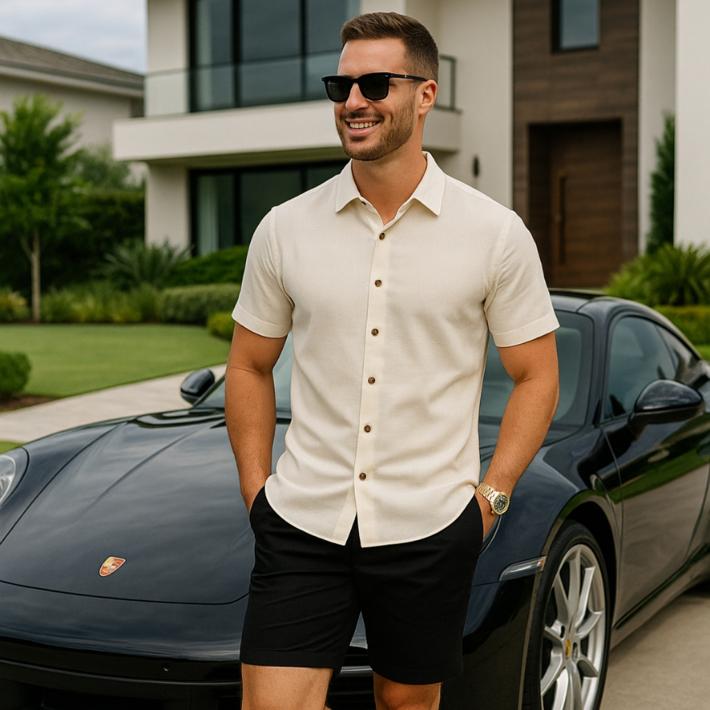 Camisa Social Linho Slim Fit