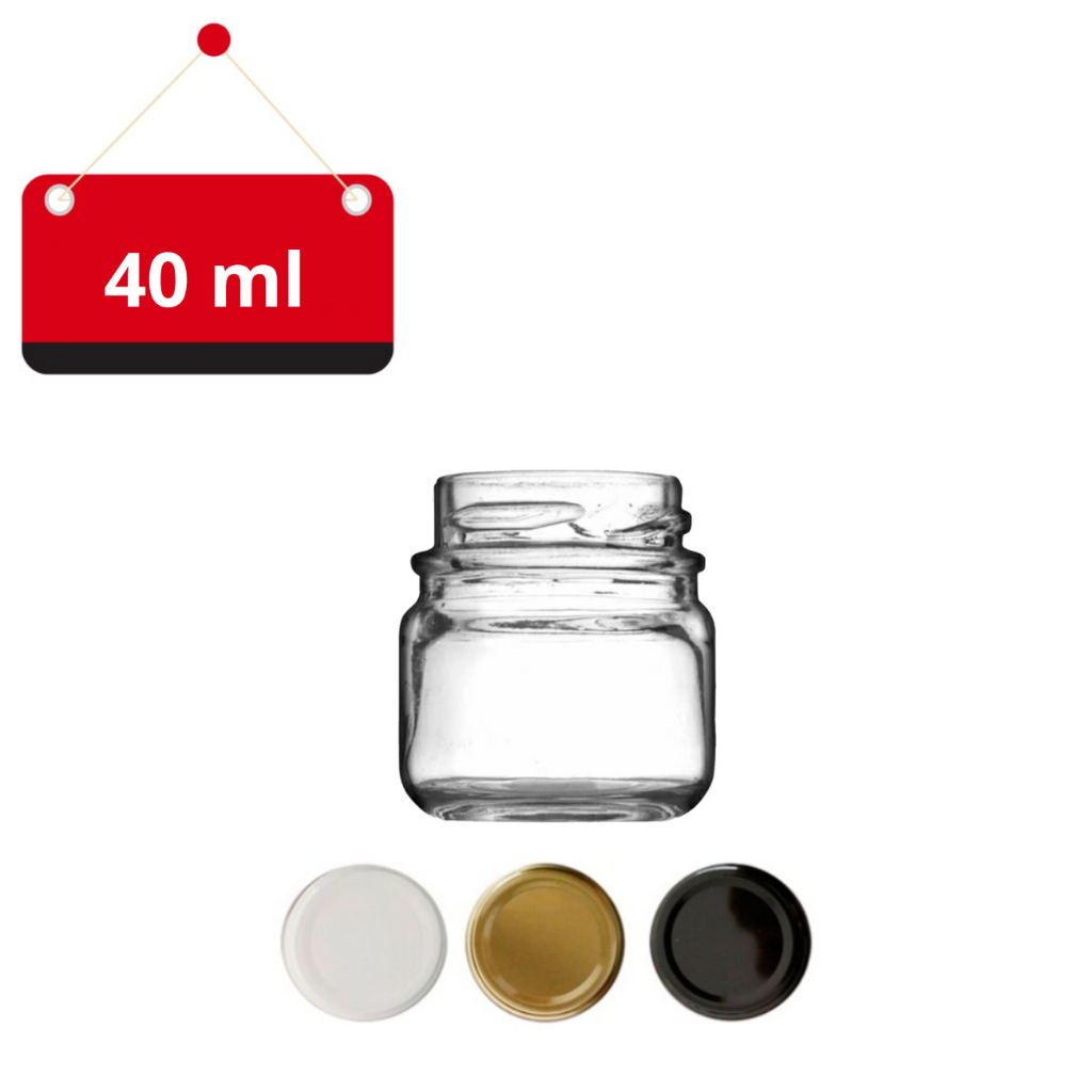 02 Un. Pote de vidro geleinha 40 ml com tampa em Oferta na Shopee