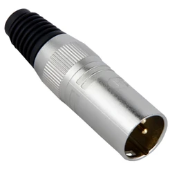 Plug Conector HJH XLR Macho Linha Te Ban a Ouro 3 Pinos HX082