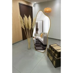 Espelho Orgânico Metal 150x60cm 170x70cm Corpo Inteiro Com Suporte de Chão Moldura Metal Salão Quarto Sala