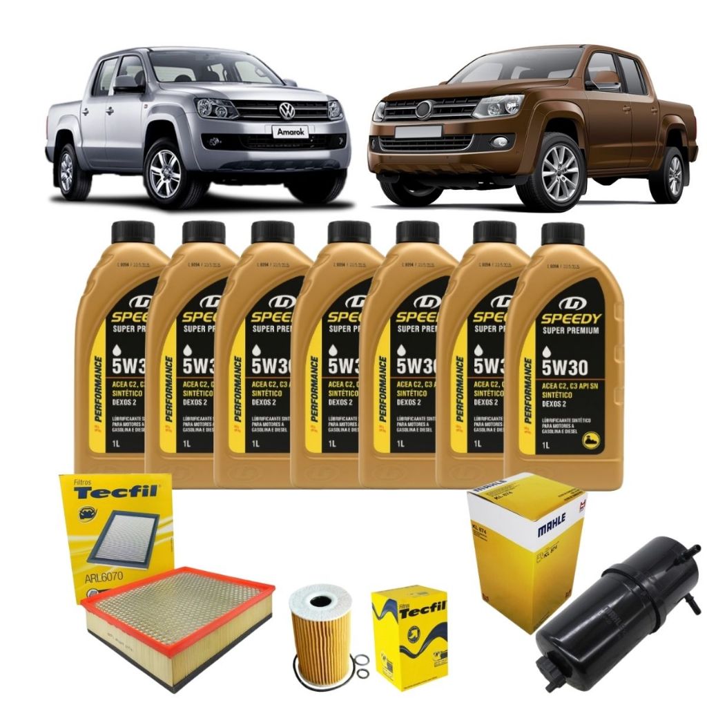 Kit Troca De Oleo E Filtros Completo VW Amarok 2.0 5W30 Sintético Diesel Revisão Volkswagen em Oferta na Shopee
