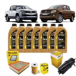 Kit Troca De Oleo E Filtros Completo VW Amarok 2.0 5W30 Sintético Diesel Revisão Volkswagen