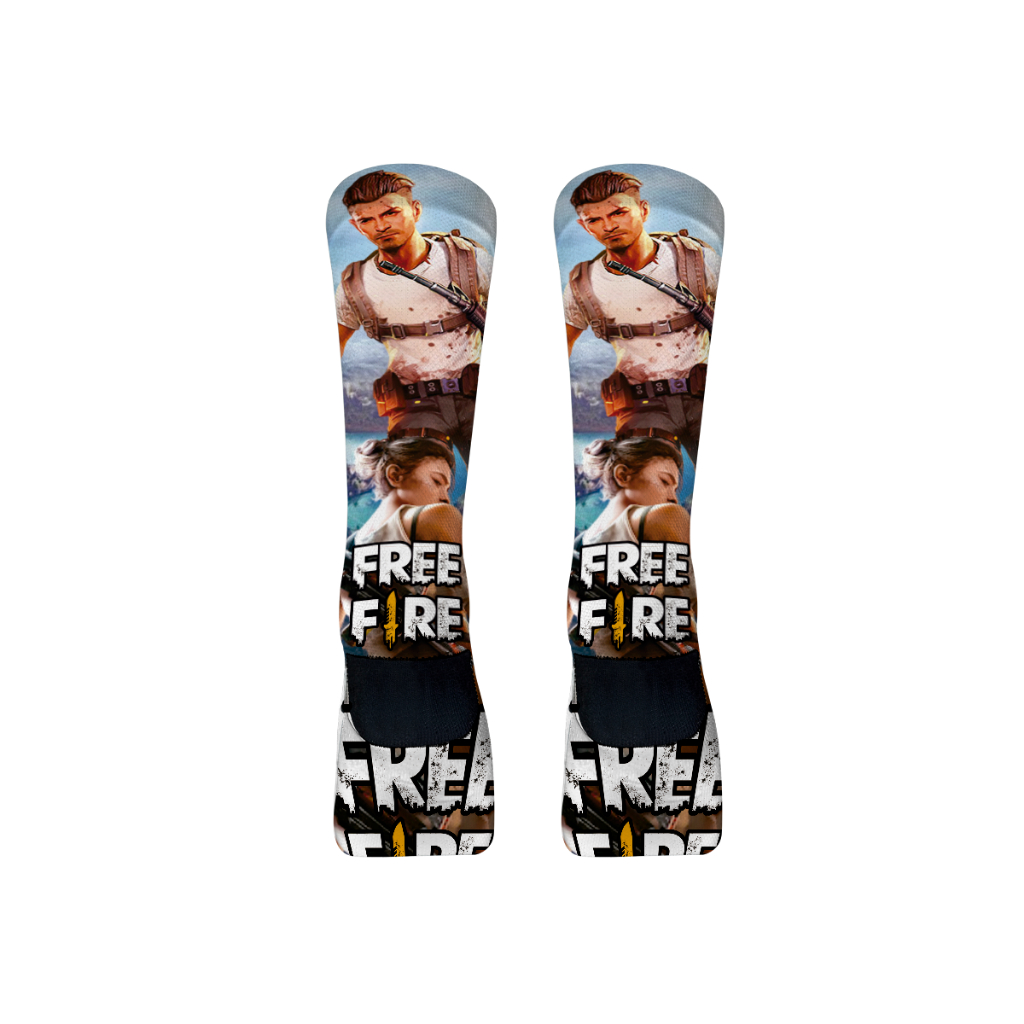Meias Divertidas Free Fire Crossfit Bike 1 Par — imagem 2 de 2