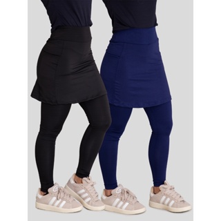 Kit 2 Leggings Fitness Saia Evangelica com Bolsos em Oferta na Shopee