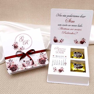 6 Caixa Convite Padrinhos De Casamento (R$10,90 cada caixa) Matrimônio Padrinho Madrinha em Oferta na Shopee