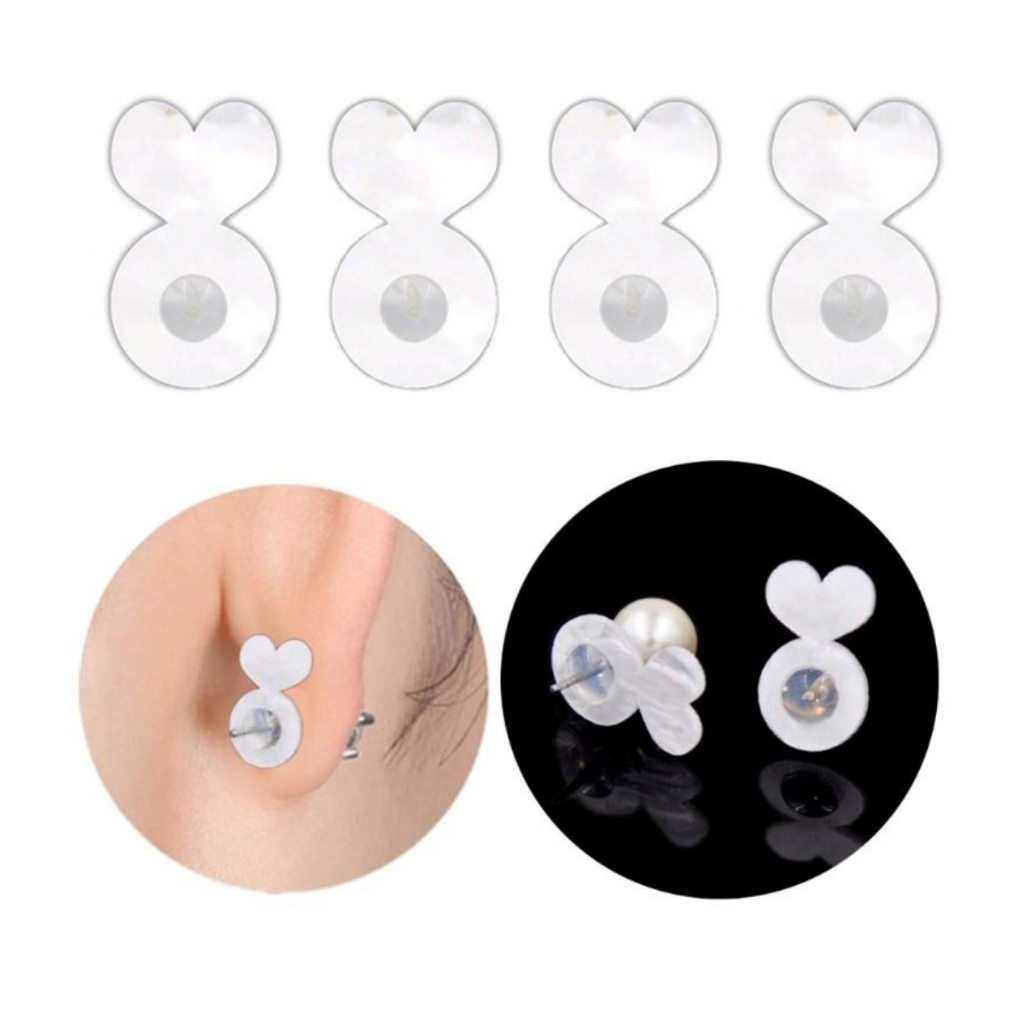 Suporte de brincos pesados orelhas rasgadas kit 4un acrílico e silicone em Oferta na Shopee