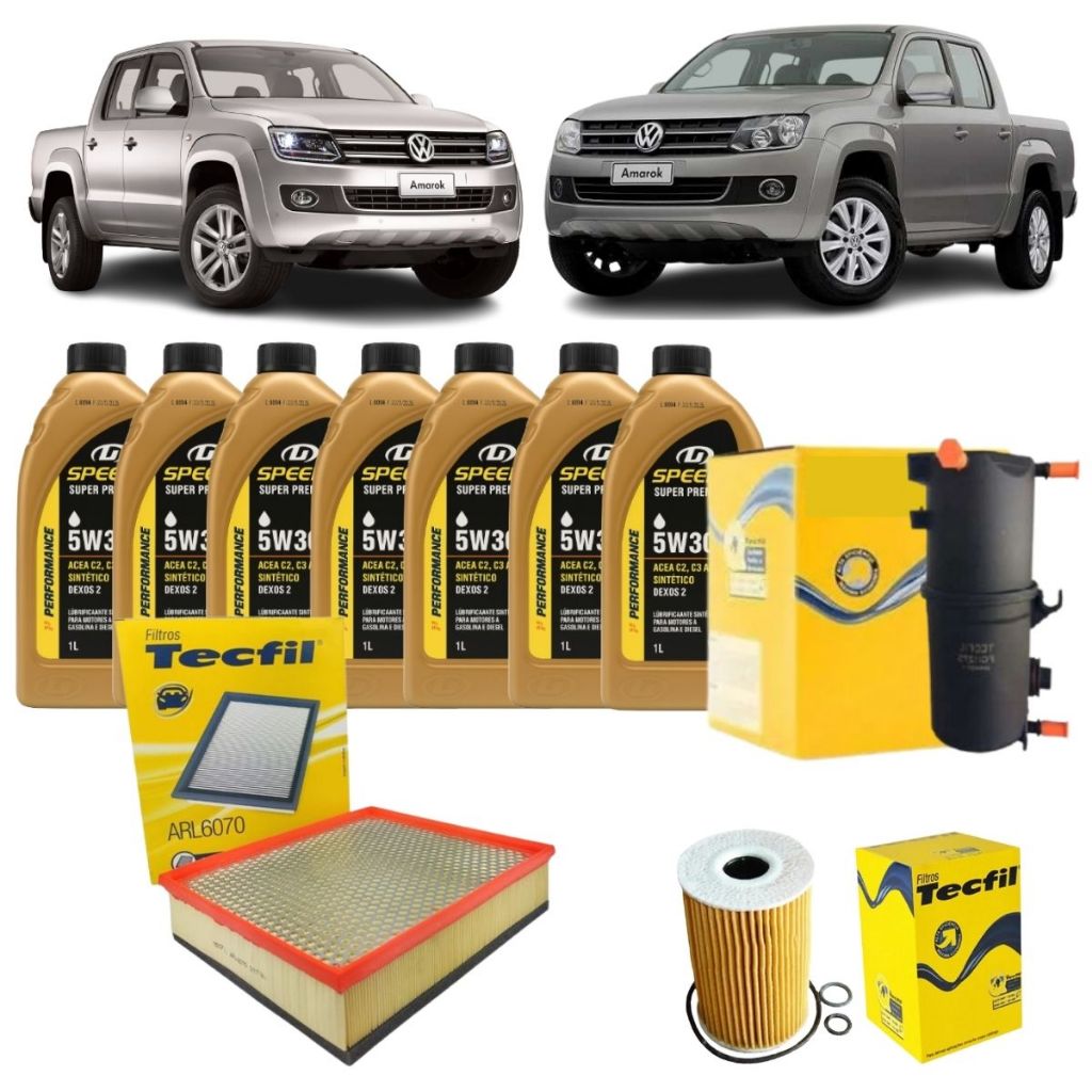 Kit Troca De Oleo E Filtros Completo VW Amarok 2.0 5W30 Sintético Revisão Volkswagen Diesel em Oferta na Shopee