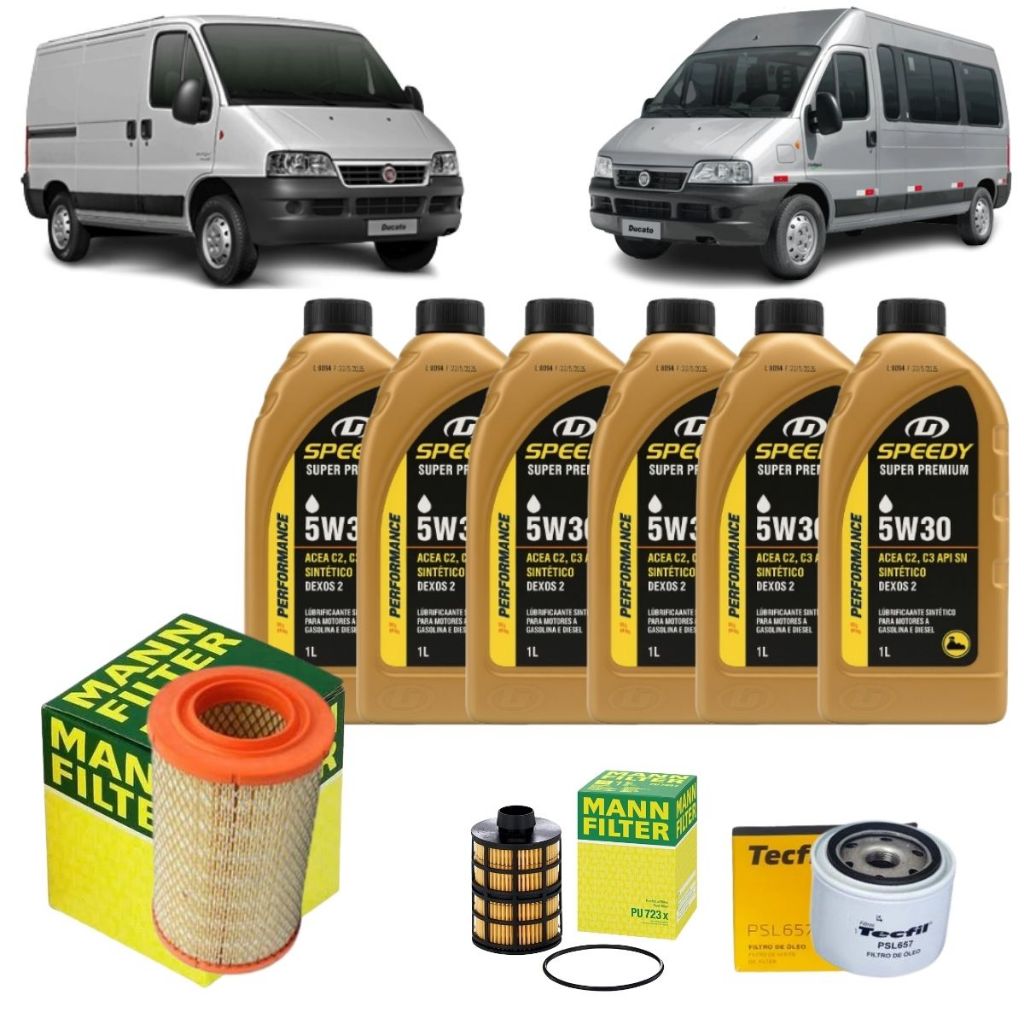 Kit Troca De Óleo E Filtros Ducato Multijet Citroen Jumper Peugeot Boxer 2.3 5w30 Sintético em Oferta na Shopee