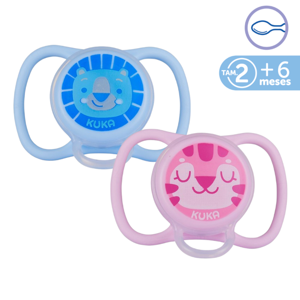 Chupeta Kuka Fresh Bico Simétrico Silicone Universal Macio +6 meses Ventilação Extra Textura Suave