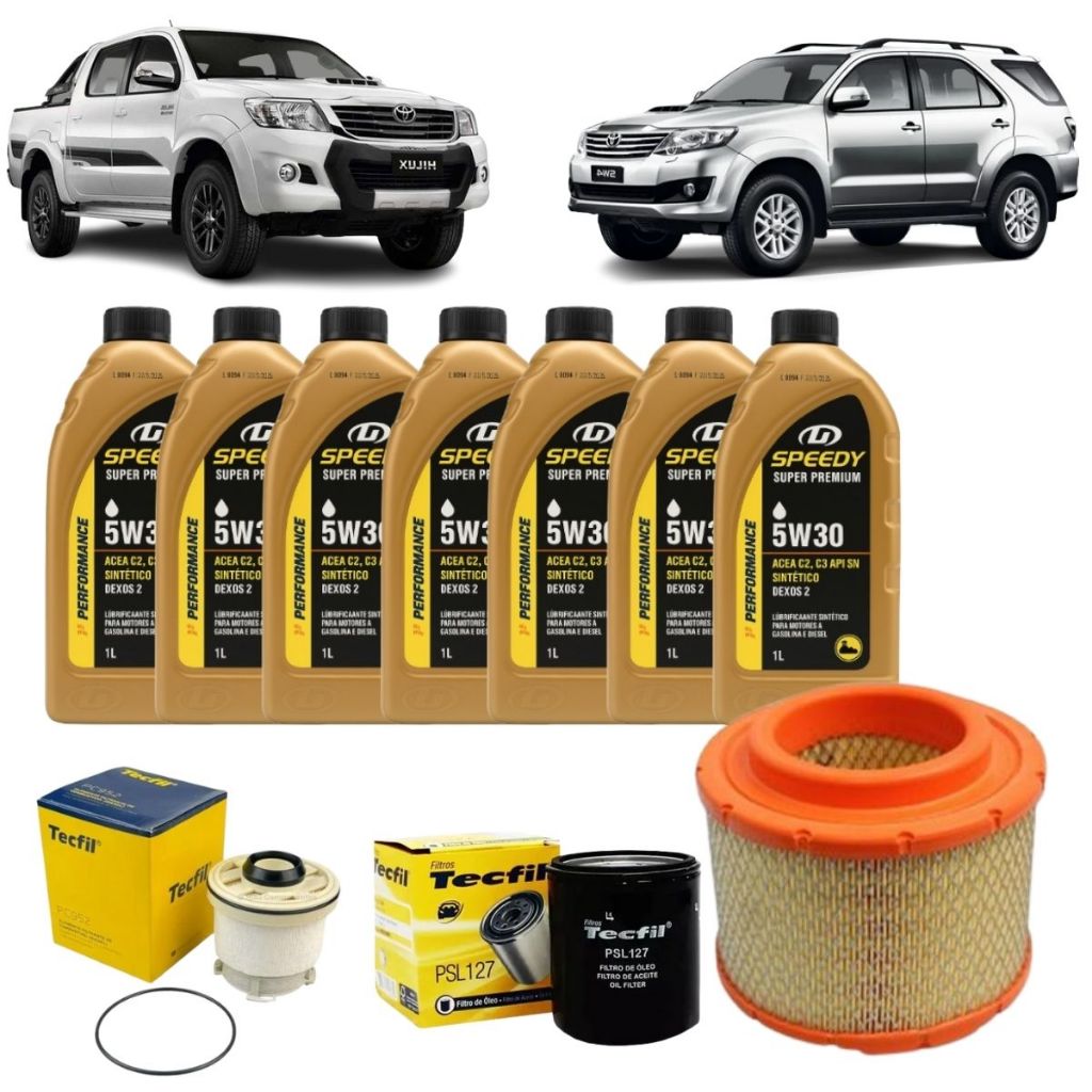 Kit Troca De Oleo E Filtros Hilux 2.5 3.0 Diesel 5w30 Sintético Revisão Original Toyota em Oferta na Shopee