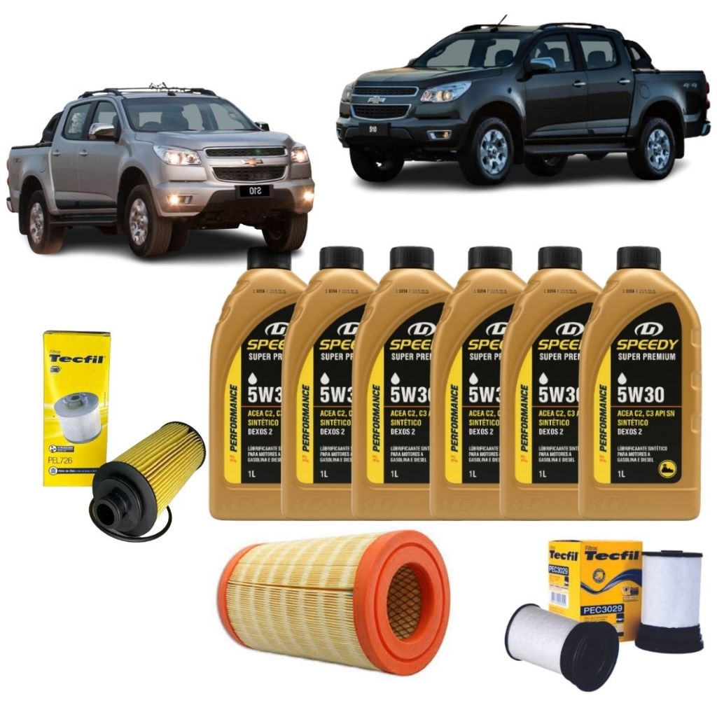 Kit Troca De Óleo E Filtros GM S10 2.8 Duramax Diesel 5w30 Sintético Revisão Original em Oferta na Shopee