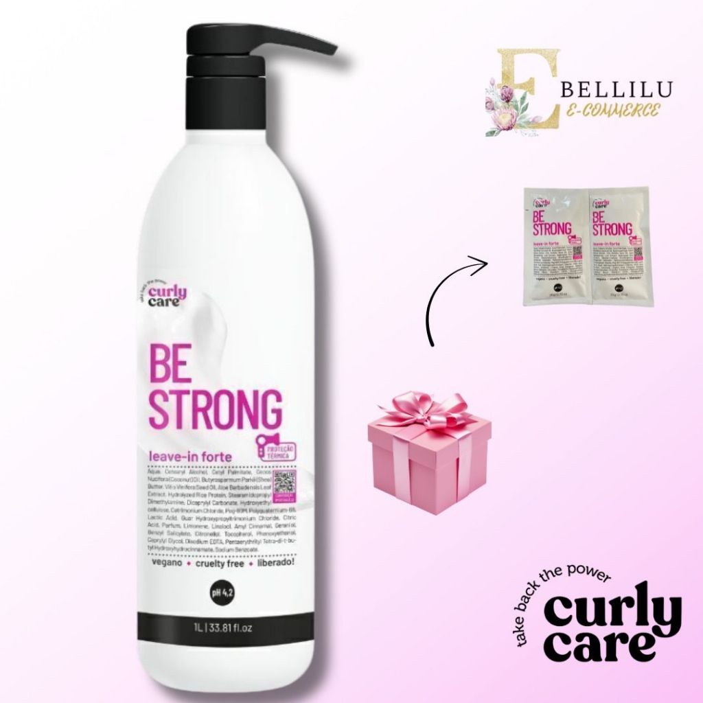 Creme de Pentear Be Strong Leave In Forte 1L - Curly Care em Oferta na Shopee