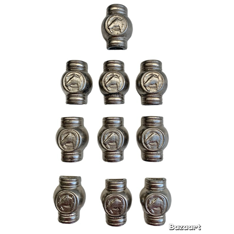 Bombinha meia bomba kit com 10 em Zamak cavalo/Copia de Alpaca/ Corneta/Traia/Chaveiro