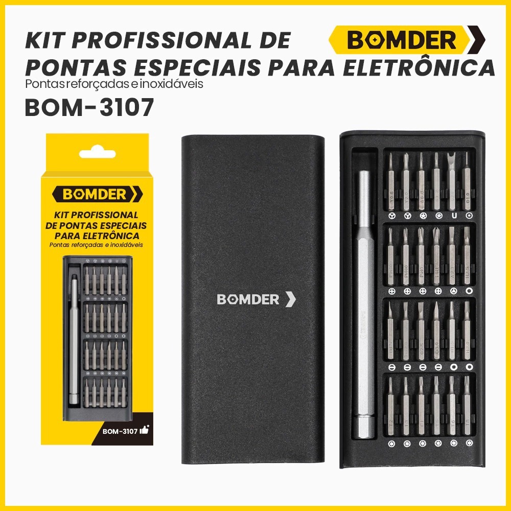 Kit Jogo Ferramenta Chave Magnética Precisão 24 Peças Pequenos Reparos Compatível - Celular Iphone Android Videogame