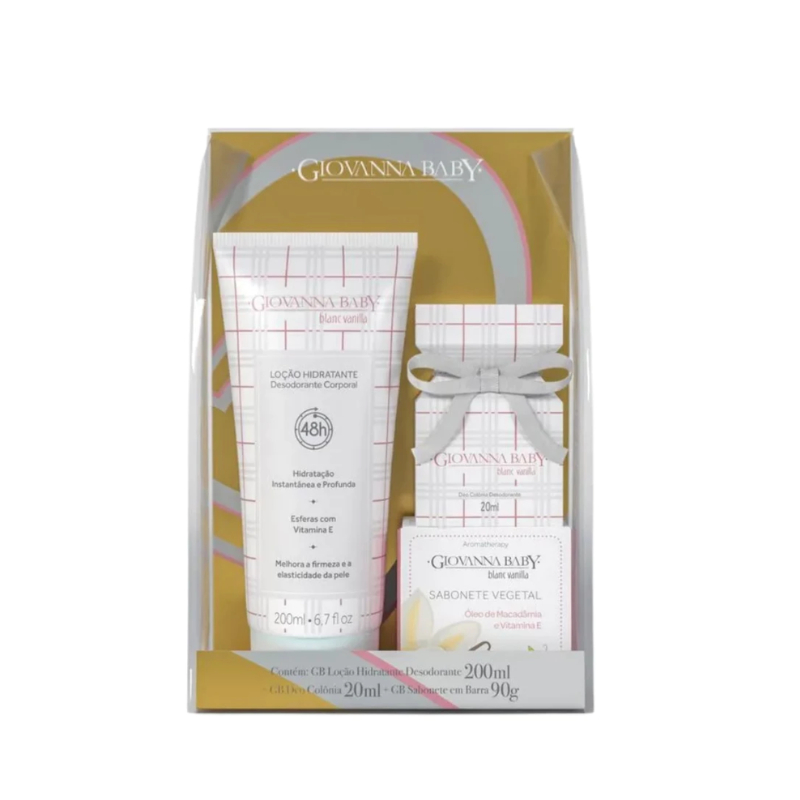 Kit Giovanna Baby Vanilla [Loção Hidratante Desodorante 200mL + Colonia 20mL + Sabonete Vegetal 90g]