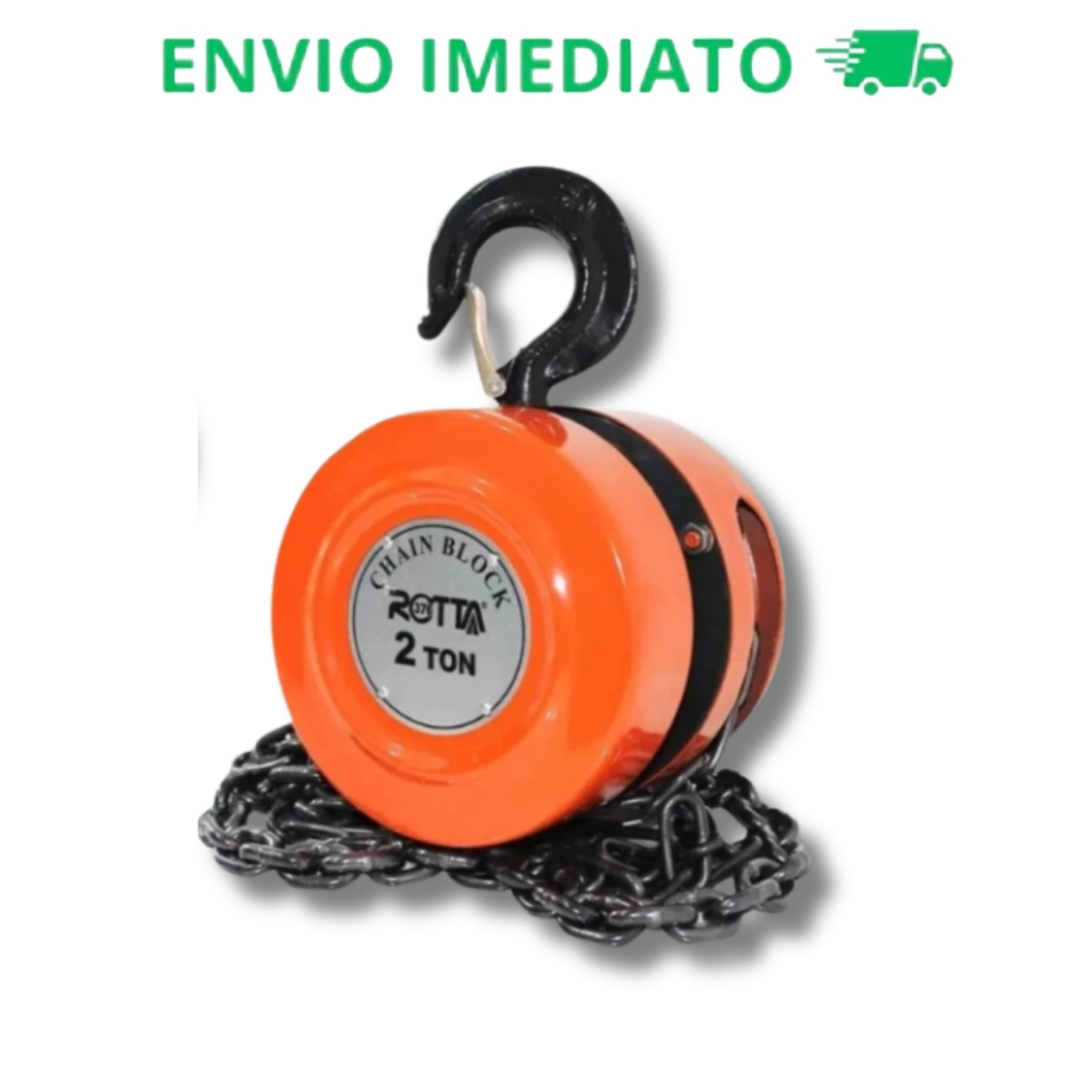 Talha Manual De 2 Tonelada Com Corrente Aço De 6 Metros  2000 Kg - Rotta 376