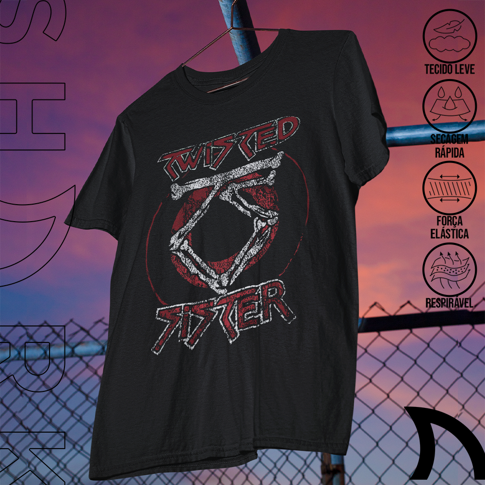 Camiseta Basica e OVERSIZED Twisted Sister Banda Heavy Metal Gotico Rock Vintage 90s Unissex
