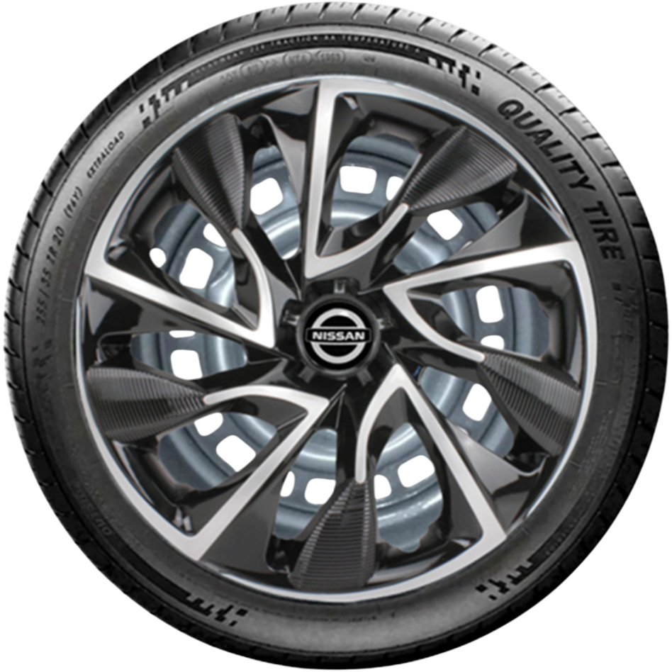 Jogo 4 Calotas Esportiva Ds4 Preto/Prata Aro 15 Nissan Tiida March Versa Sentra 2008 até 2015