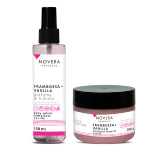 Kit Body Splash e Esfoliante Corporal Framboesa +Vanilla Novera Left em Oferta na Shopee