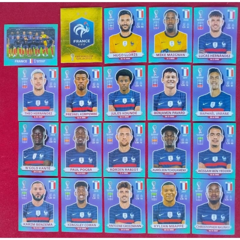 Figurinhas Avulsas da Copa do Mundo 2022 Seleção da França (FRA)
