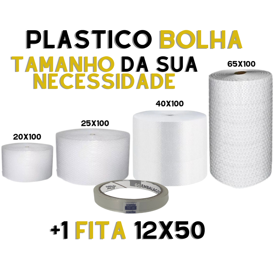 KIT PROTEÇÃO MUDANÇA Plástico Bolha 100M + FITA 12X50 - af