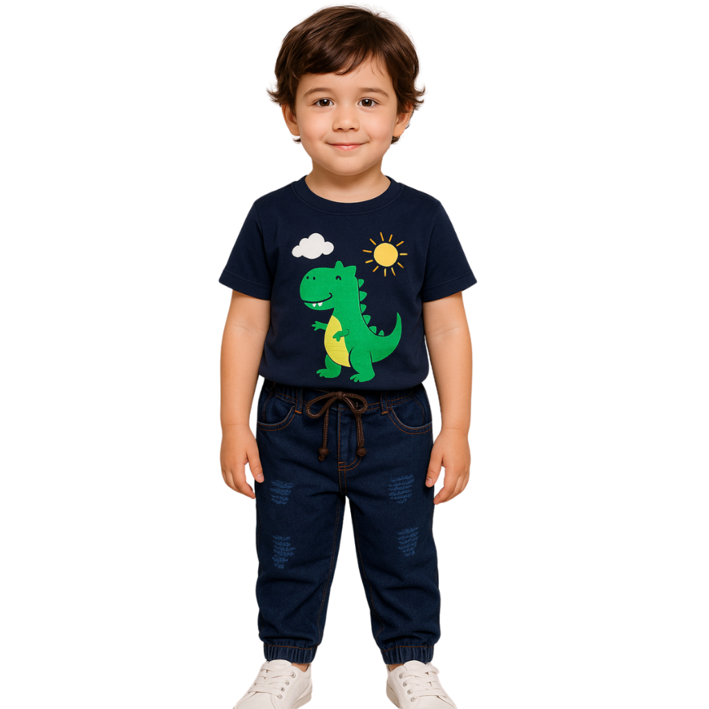 Calça infantil Bebe menino Jogger Jeans Masculina