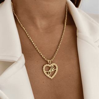 Gargantilha Coração Fé, Colar FÉ, Colar Feminino Religioso Colar Dourado Coração