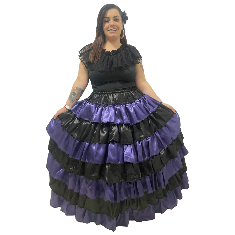 Saia 7 Babados Pombagira 4.5m Umbanda Candomblé em Oferta na Shopee