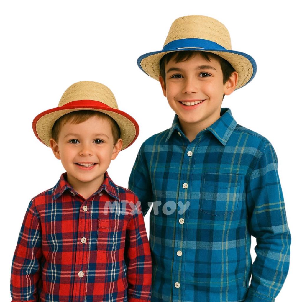 Chapéu de Palha Malandrinho Infantil Junino Italianinho Texano Arraia