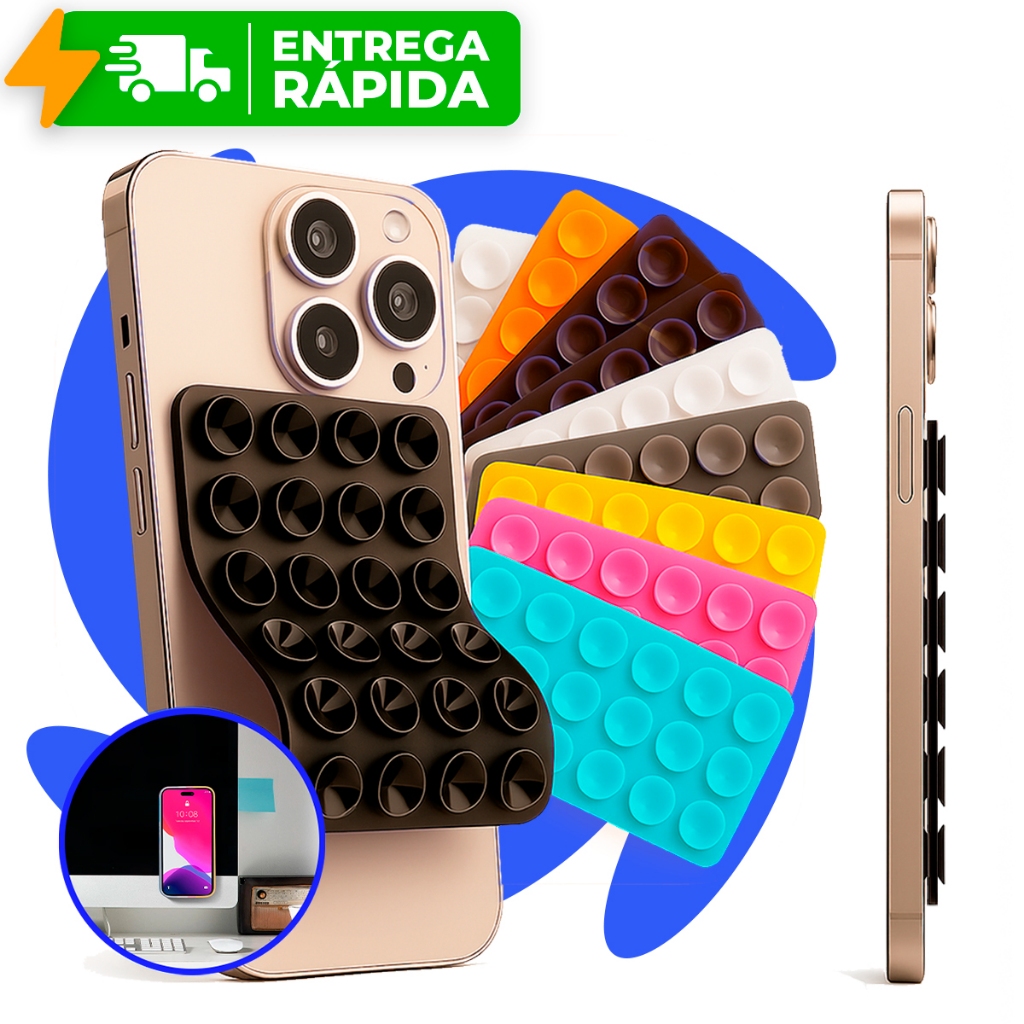 Suporte De Silicone Com Ventosa Para Celular Duplas Ventosas em Oferta na Shopee