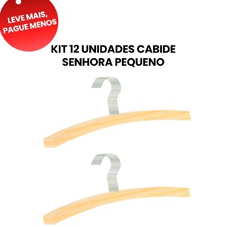 OFERTA 4.4 KIT 12 Cabides INFANTIL a granel 27cm de Madeira modelo DSenhora Pequeno R-4B  Organização em Oferta na Shopee