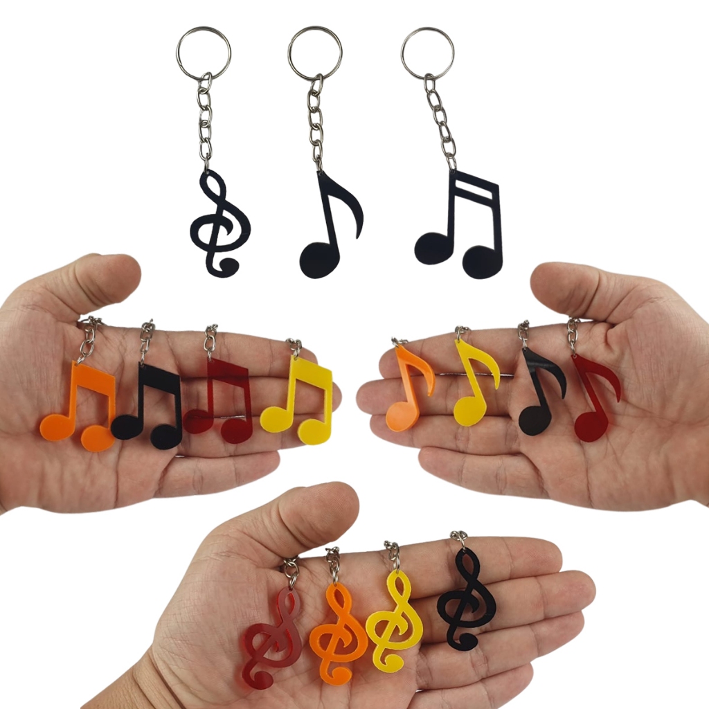 15 Chaveiros Notas Musicais em Acrílico - Brinde Musical Elegante, Oferta Especial em Oferta na Shopee