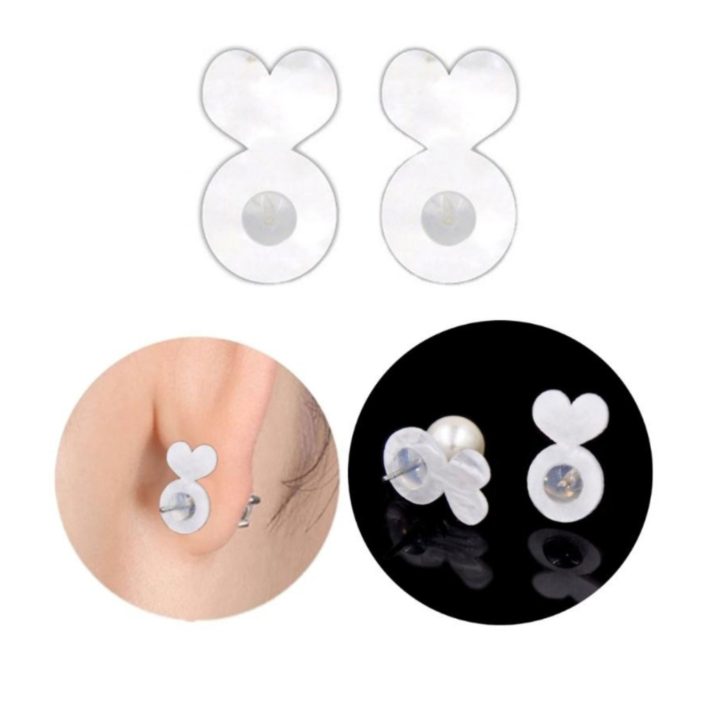 Suporte de brincos pesados orelhas rasgadas kit 2un acrílico e silicone em Oferta na Shopee