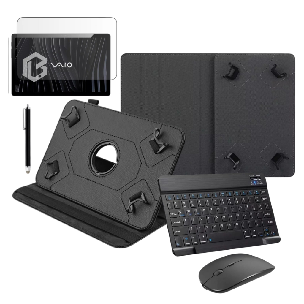 Kit Executivo Capa + Película + Teclado e Mouse Preto + Caneta Para Tablet Vaio Tl1
