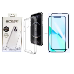 Kit Capa Capinha Space Anti Impacto + Película 3D IPhone 11/12/13/14 Pro Max