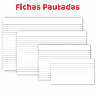Fichas Pautadas em Papel Cartão para Flash Card Anotações Tamanhos 3x5 4x6 5x8 6x9 em Oferta na Shopee