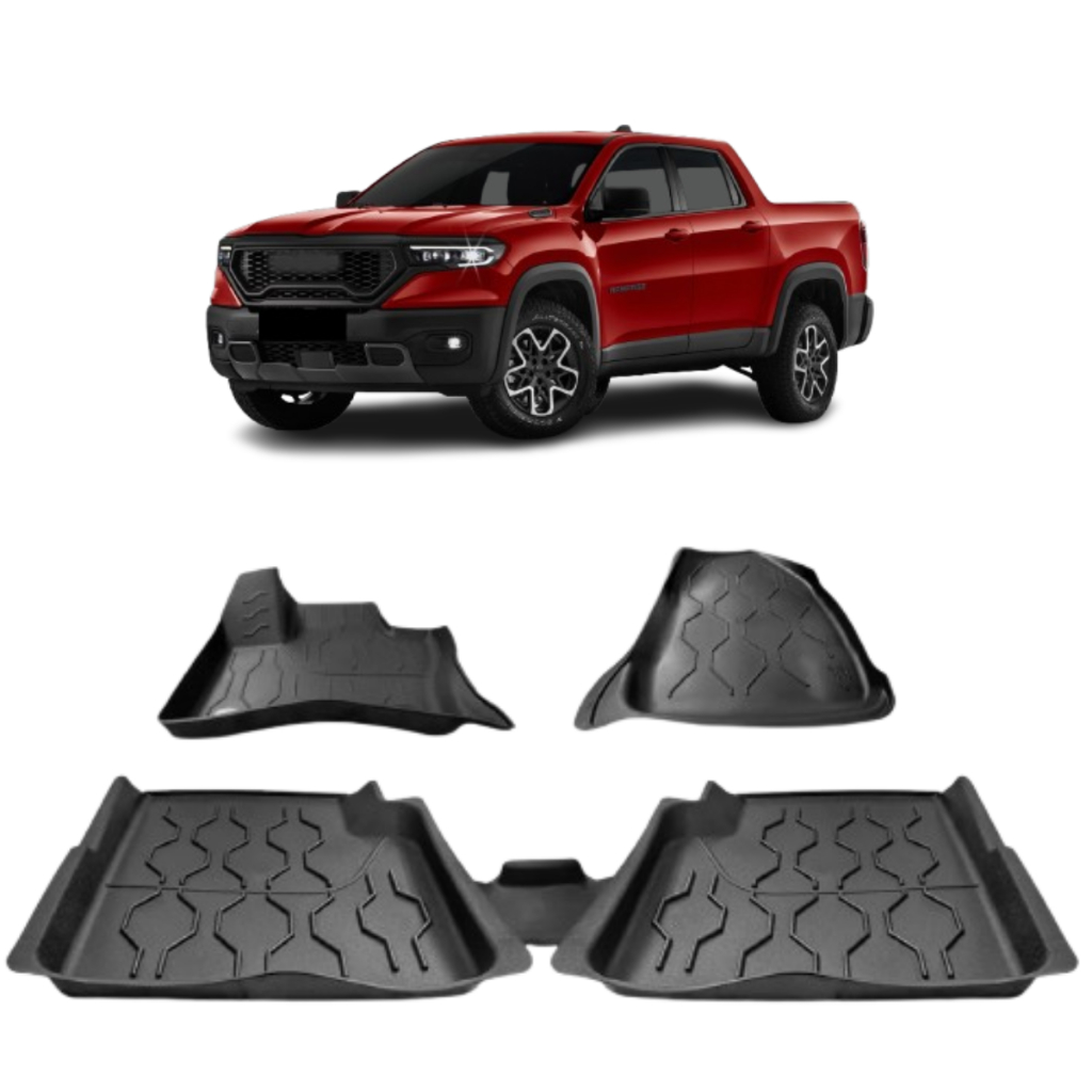 Kit Jogo Tapete Borracha Abandejado Bordas Elevadas Rampage 2023 2024 2025 em Oferta na Shopee