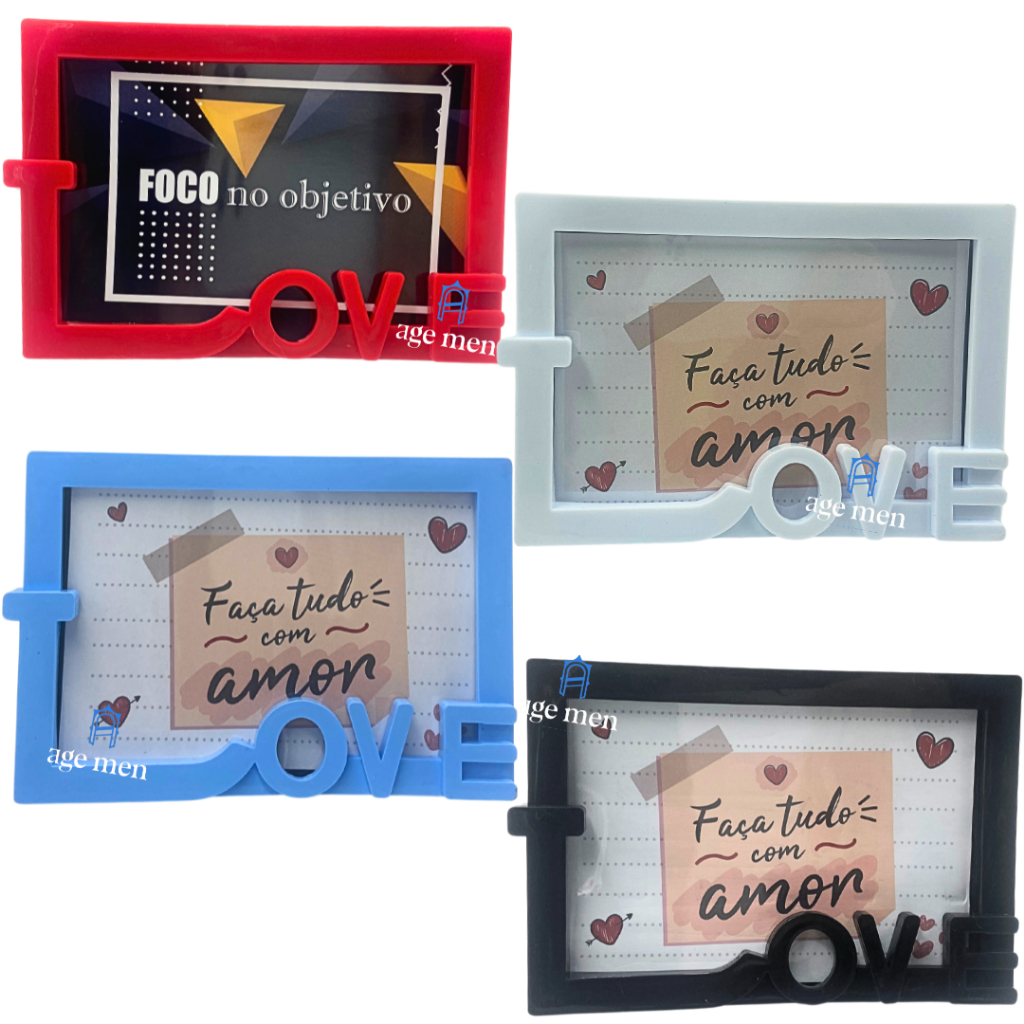 Porta Retrato Love 10x15 Presente Cesta Decoração Casal Namorados Amor em Oferta na Shopee