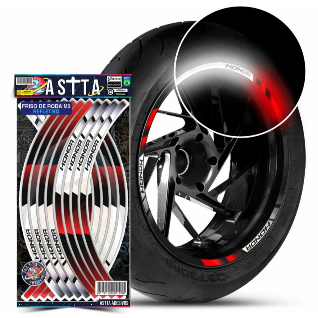 Friso de Roda M2 Honda Cbx 750 Four Adesivo Filetes Refletivo