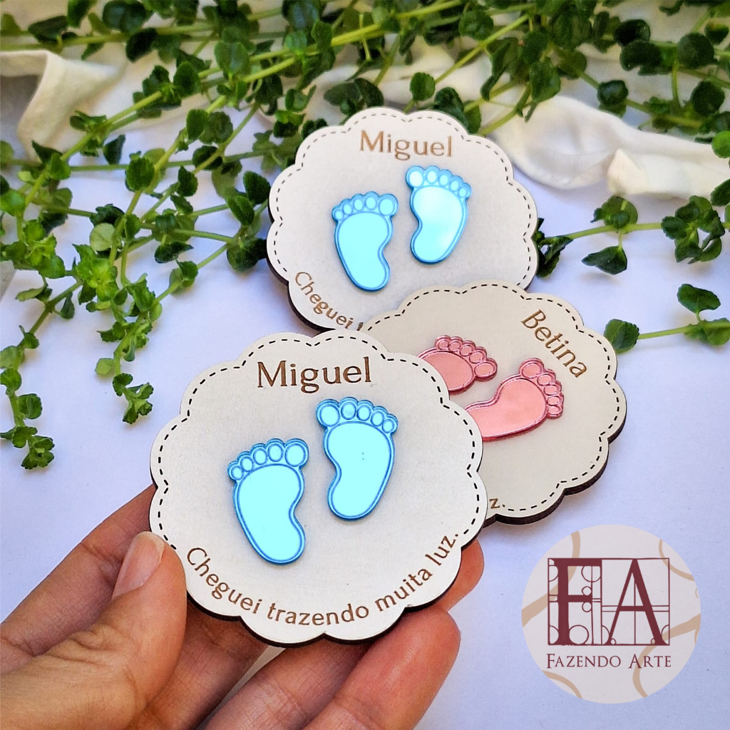 Kit Imã Maternidade mdf com Acrílico, 10, 15, 20, 25, 30, 35 ou 40 peças