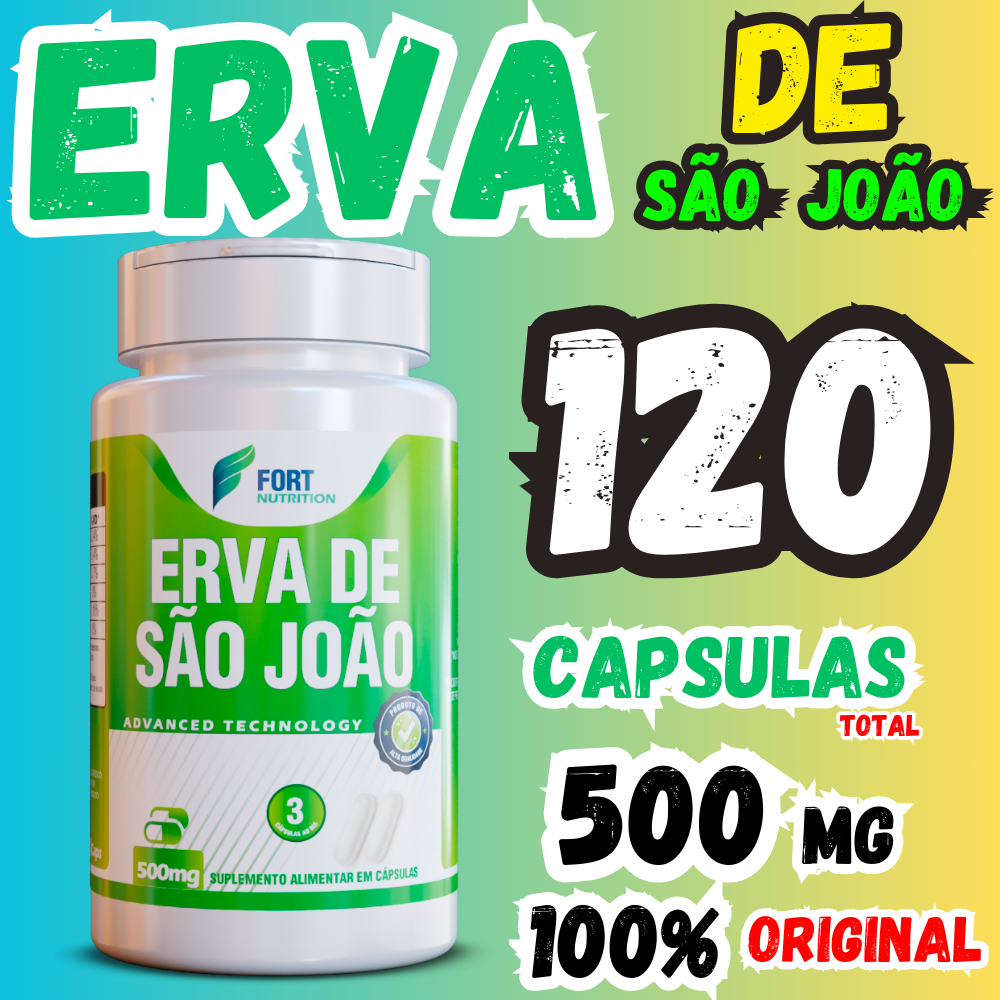 Suplemento Natural De Erva de São João em Cápsulas  – Mais Bem-Estar, Menos Estresse 120 Cápsulas.